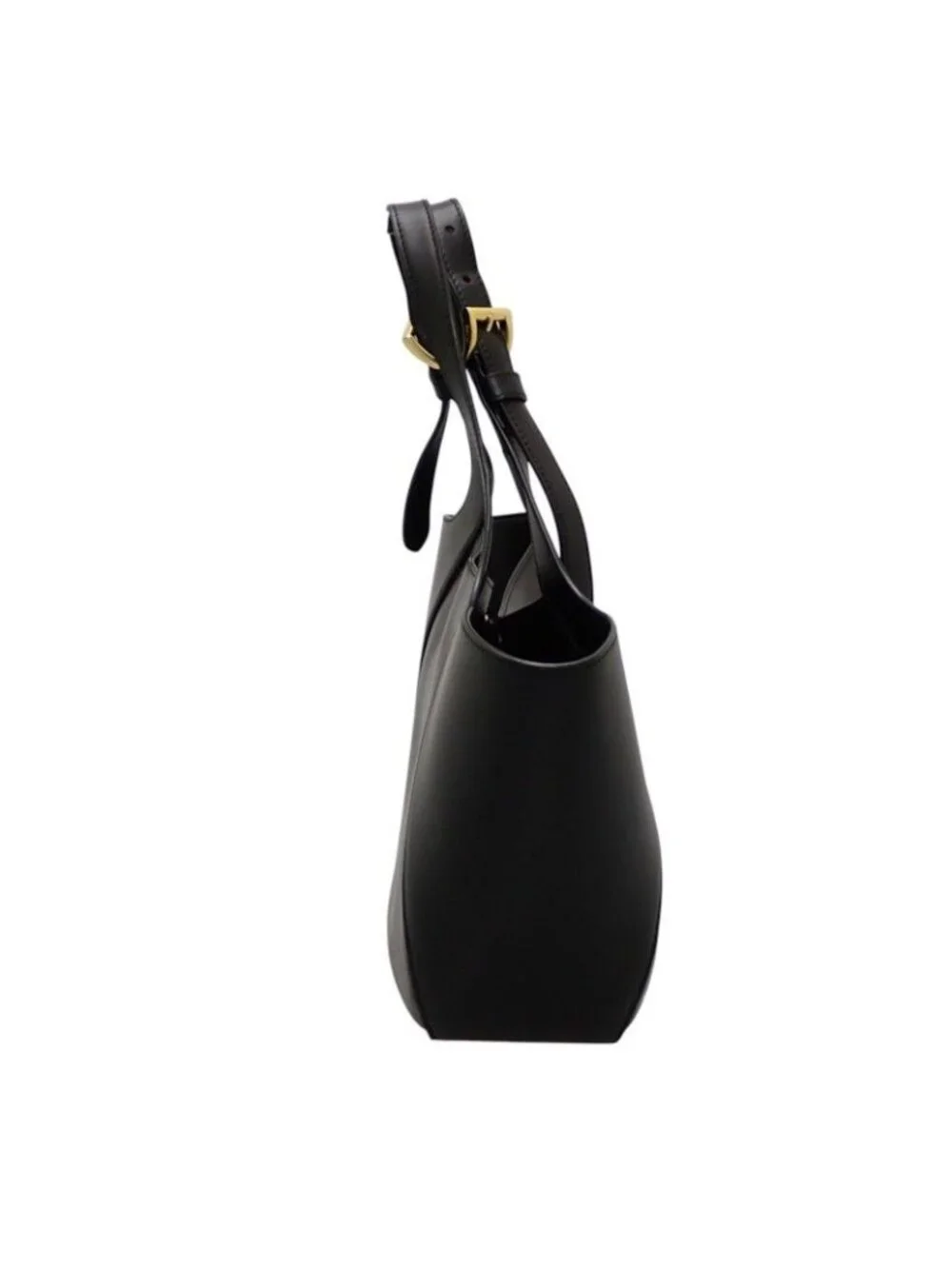 Prada Medium Leather Tote Calfskin Black Gold